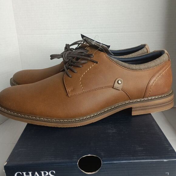 Chaps Plain Vamp Dress Shoes Men\'s Size 11 Comfort Tan main image 4